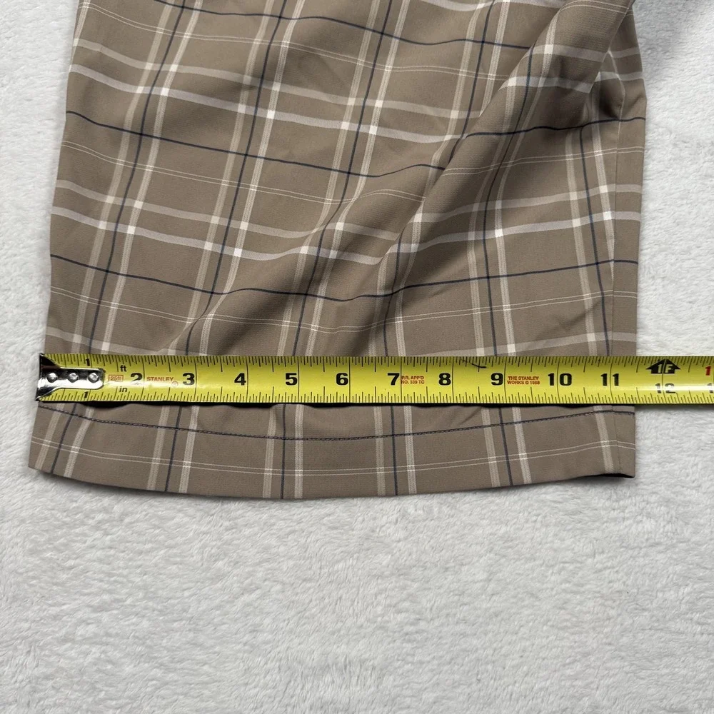 Nike Golf‎ Shorts Mens 32 Brown Plaid Dri-FIT Performance Lightweight Athletic
